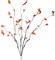 4-Pack Artificial Fall Ficus Branches – 38" Faux Orange Leaf Shrubs for Home Décor, Centerpiece Vase Fillers, Thanksgiving, Autumn Banquet & Seasonal Decorations